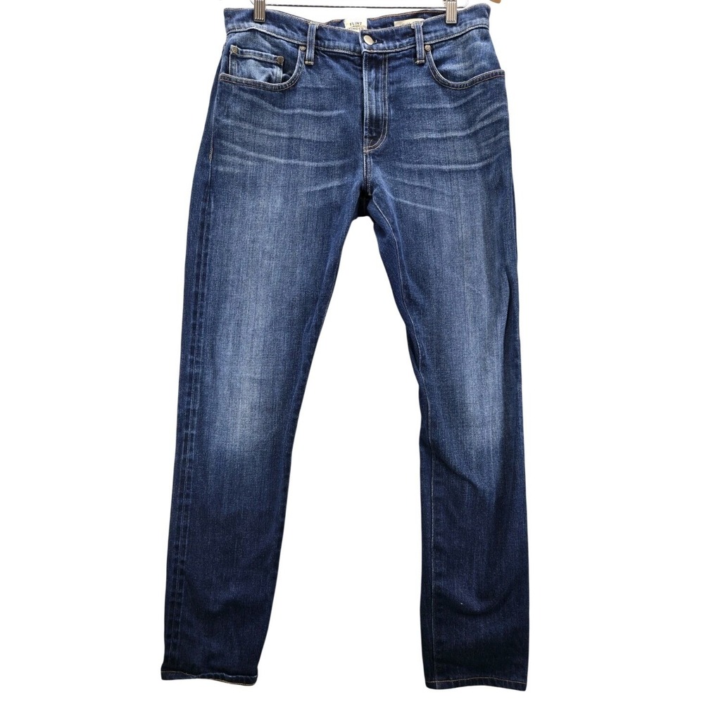 Flint and Tinder Jeans Men's 34x34 Slim Fit Dark Blue Denim Jeans